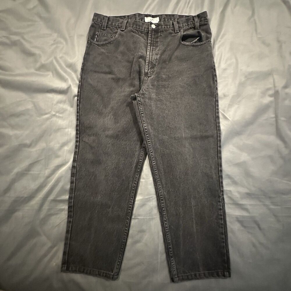 Vintage 90s Armani Exchange Jeans Mens 38 Loose Black Washed Made in USA Denim